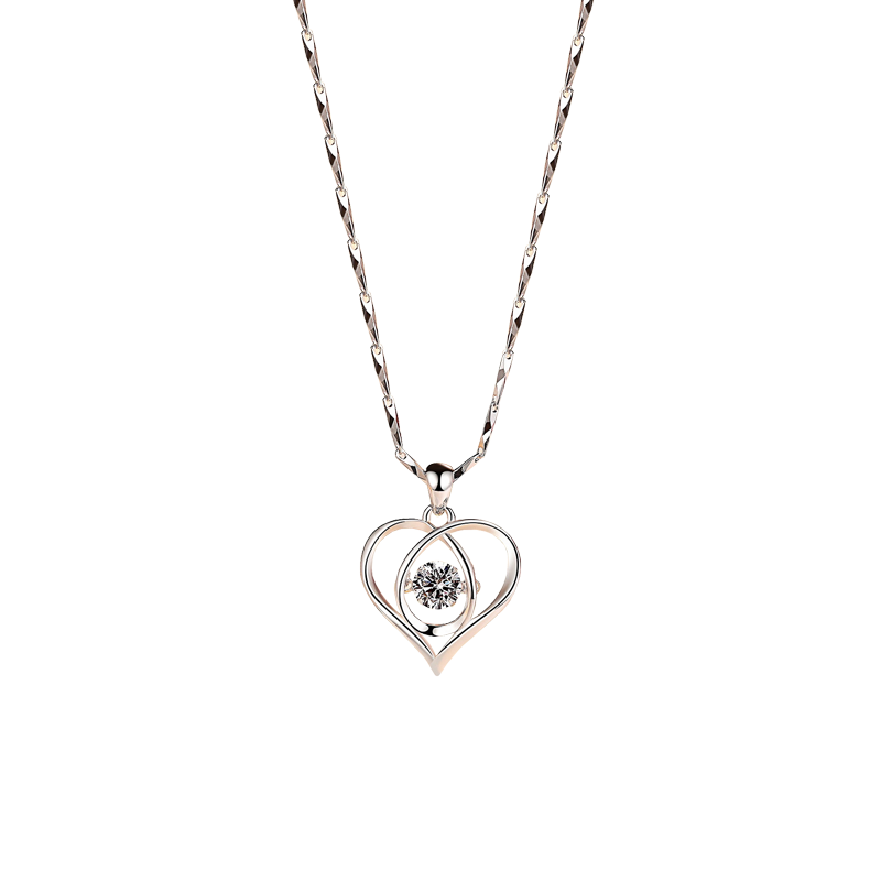 建禄 镂空心形项链