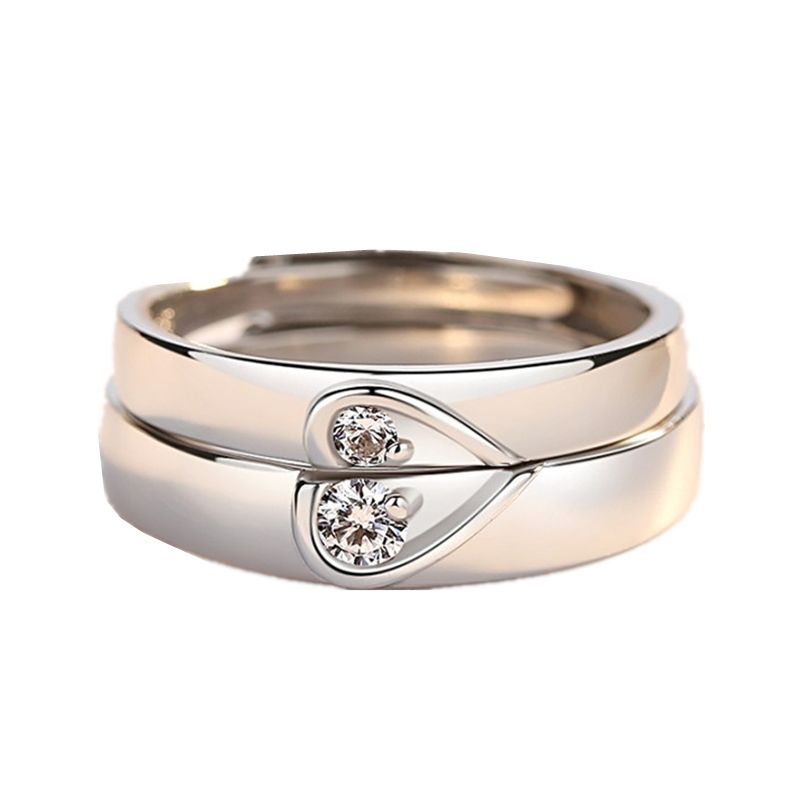 沉鱼落雁 便捷活口情侣戒指