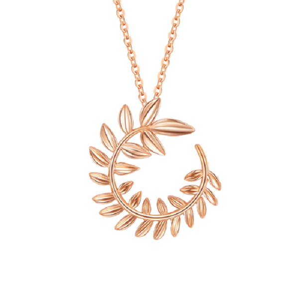 阿菲娜 18K金橄榄叶项链