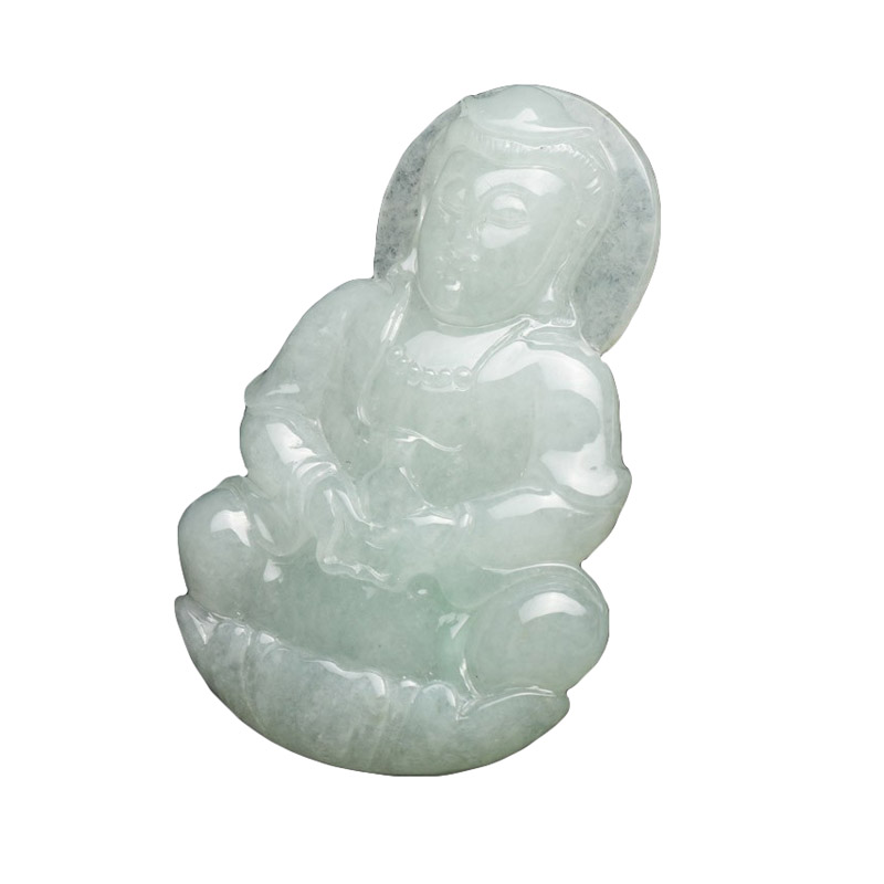 七彩云南 圆润 翡翠观音吊坠