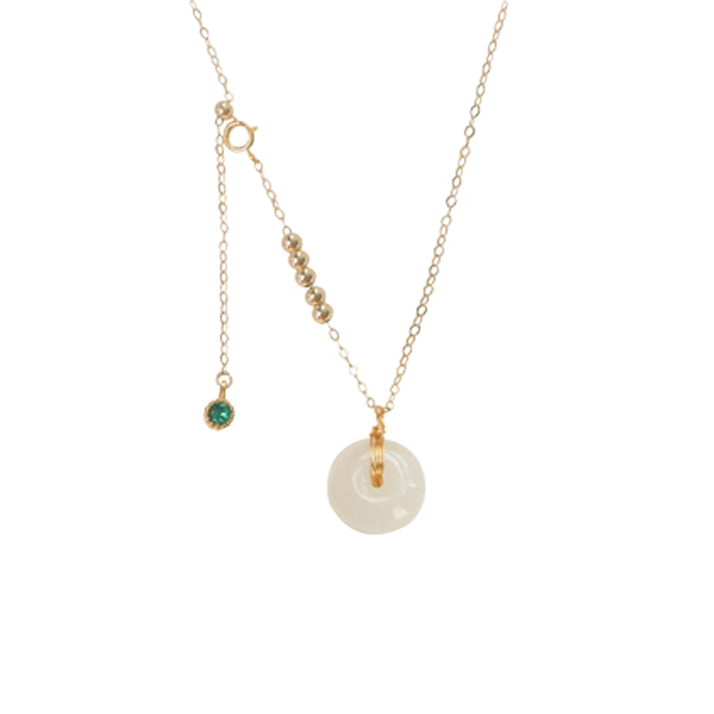 晓色 和田玉珠 项链