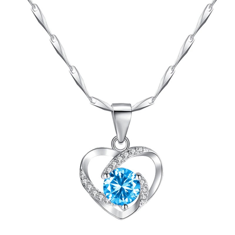 建禄永恒之心蓝钻项链