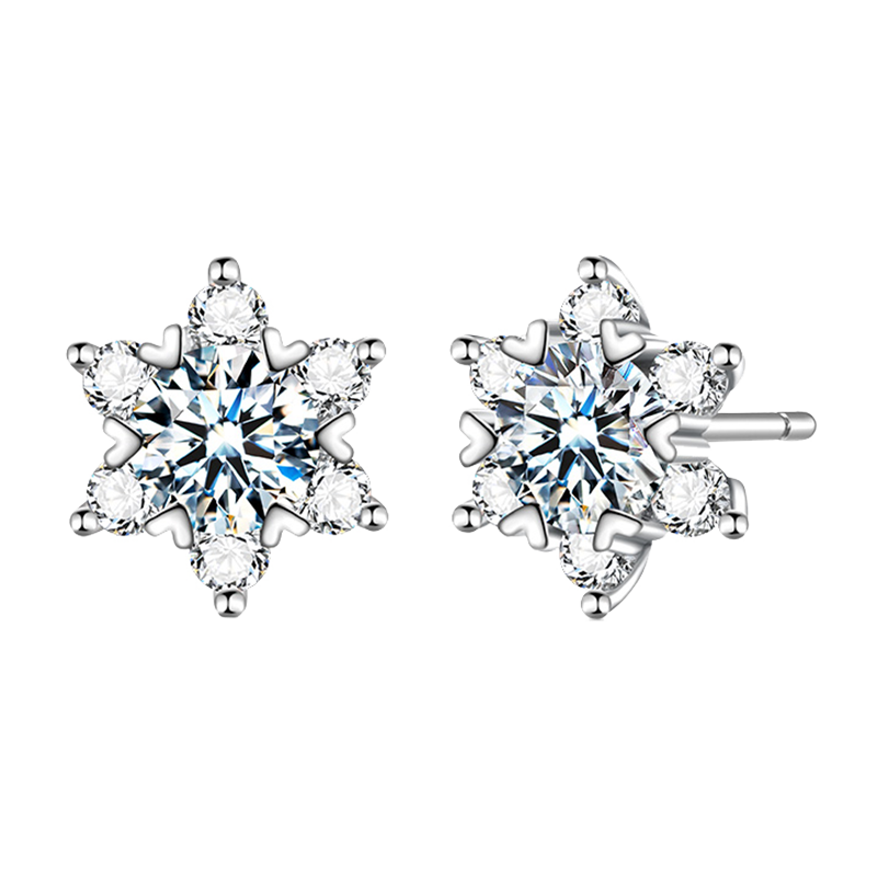 T400 莫桑钻冰花耳饰