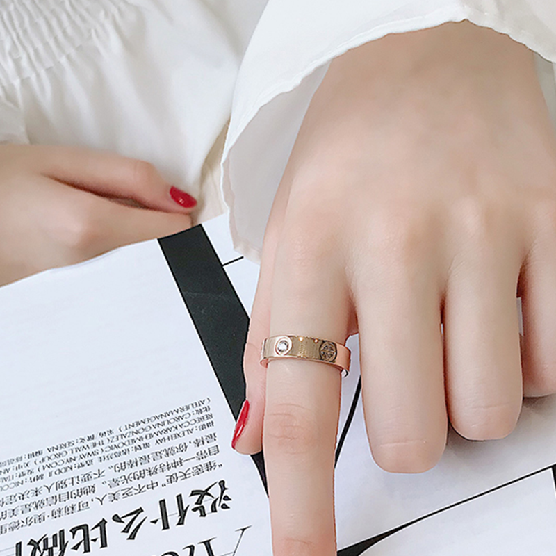 MZMZ 玫瑰金配饰带钻款戒指