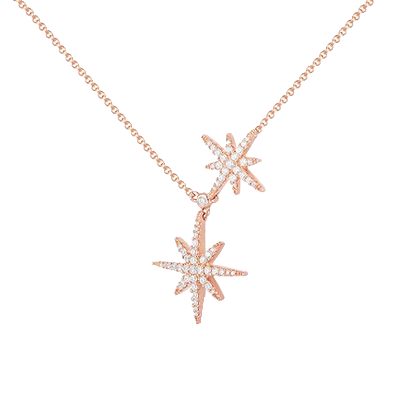 APM 玫瑰金双流星 项链