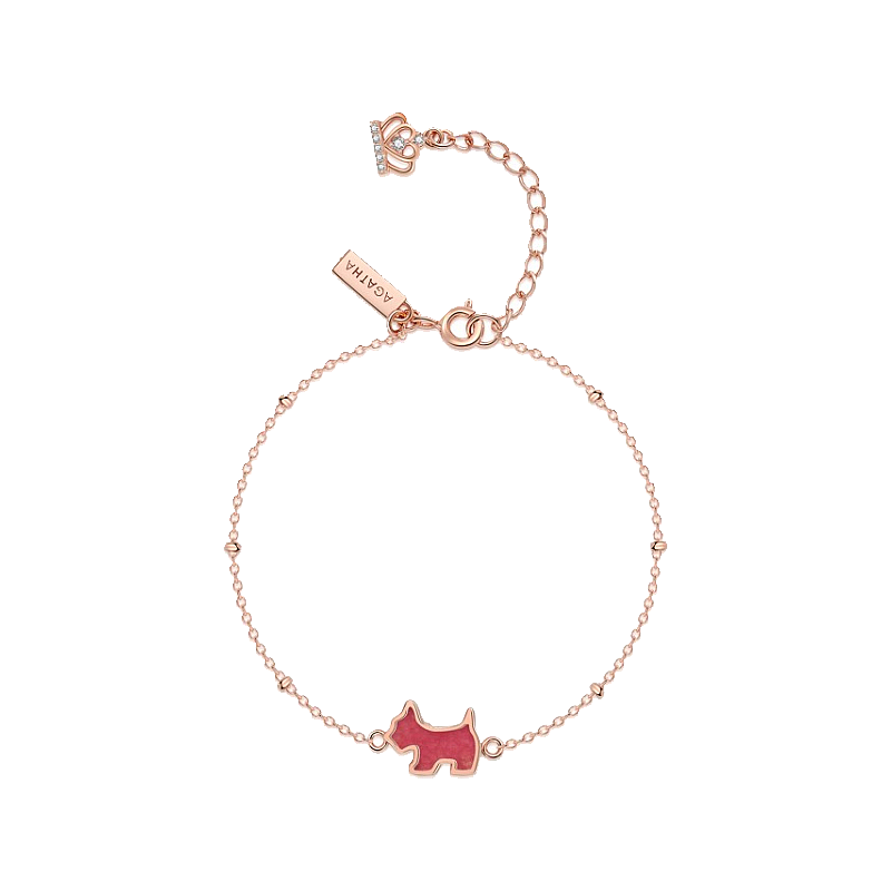 AGATHA 红色小狗银手链