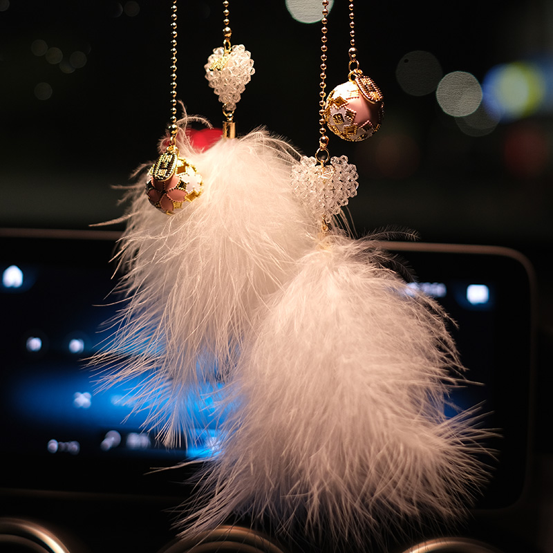 悦倪 韩版羽毛汽车挂件