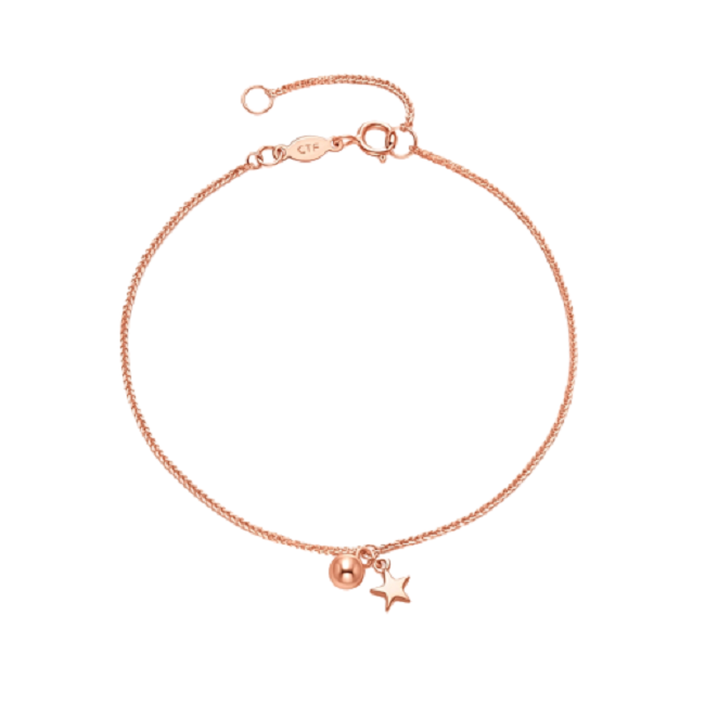 周大福 五角星星18K金手链