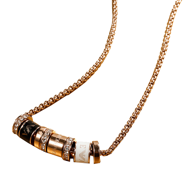 阿玛尼镶钻串珠项链