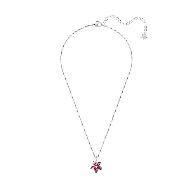 施华洛世奇 珊瑚花吊坠锁骨链