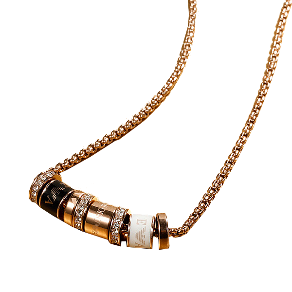 阿玛尼镶钻串珠项链