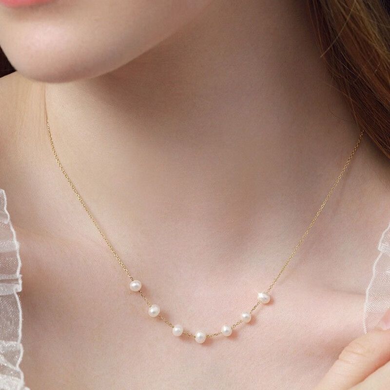 T400 淡水珍珠 锁骨项链