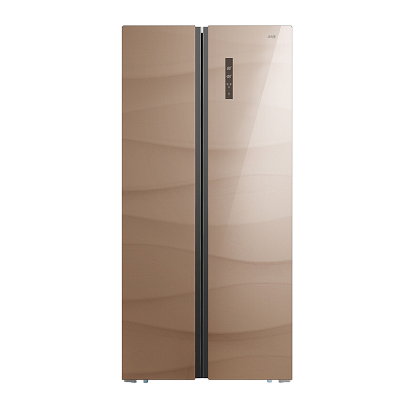 美菱 彩晶玻璃抗污对开门冰箱