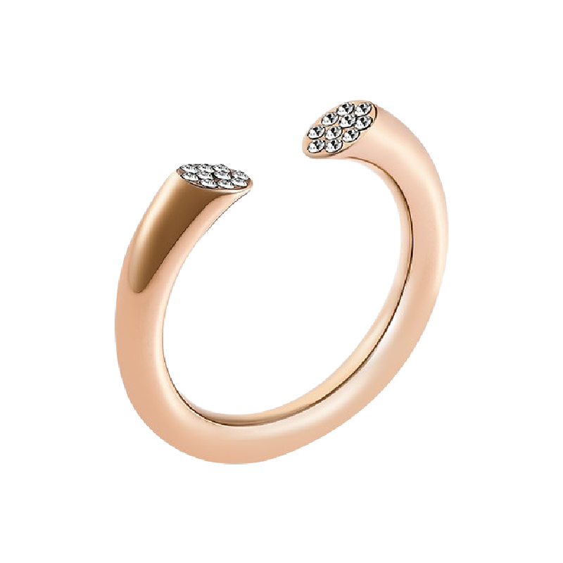 CK 亮面玫瑰金开口戒指