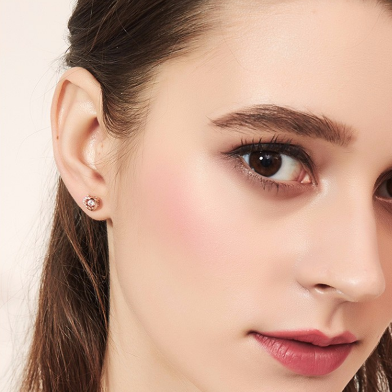 爱的约定 玫瑰金心形耳饰