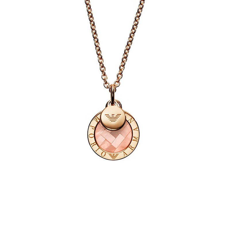 阿玛尼 玫瑰金吊坠项链