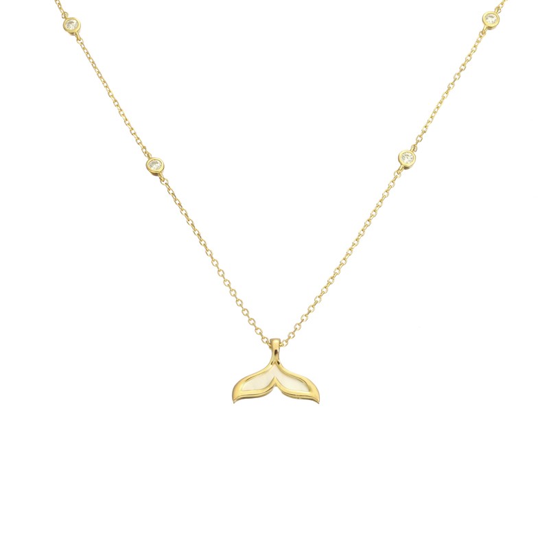 阿吉豆 优雅鱼尾 项链