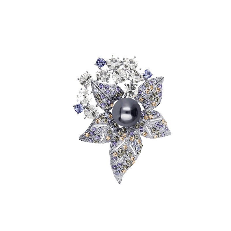 唐后 水钻花朵 胸针