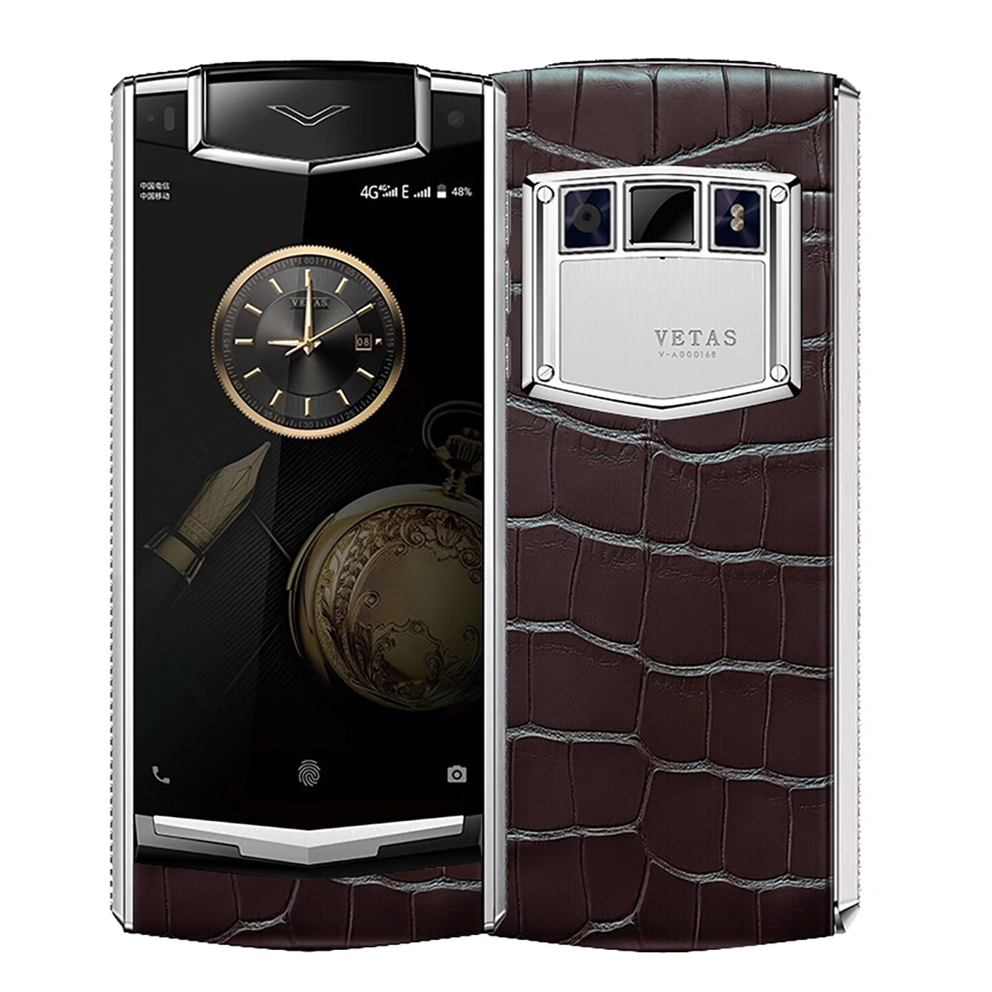 vetas 咖色鳄鱼纹商务手机