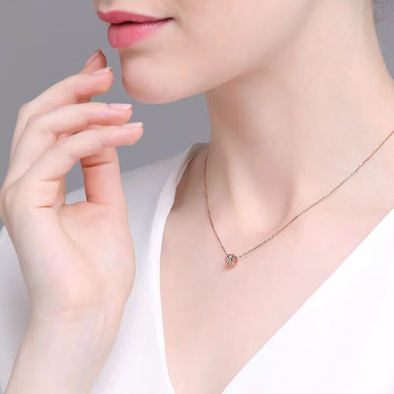 如印 彩金简约转运珠项链