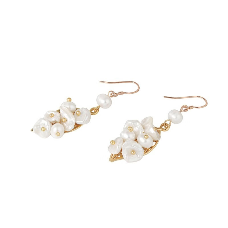 茜子 仿贝壳花朵 耳饰