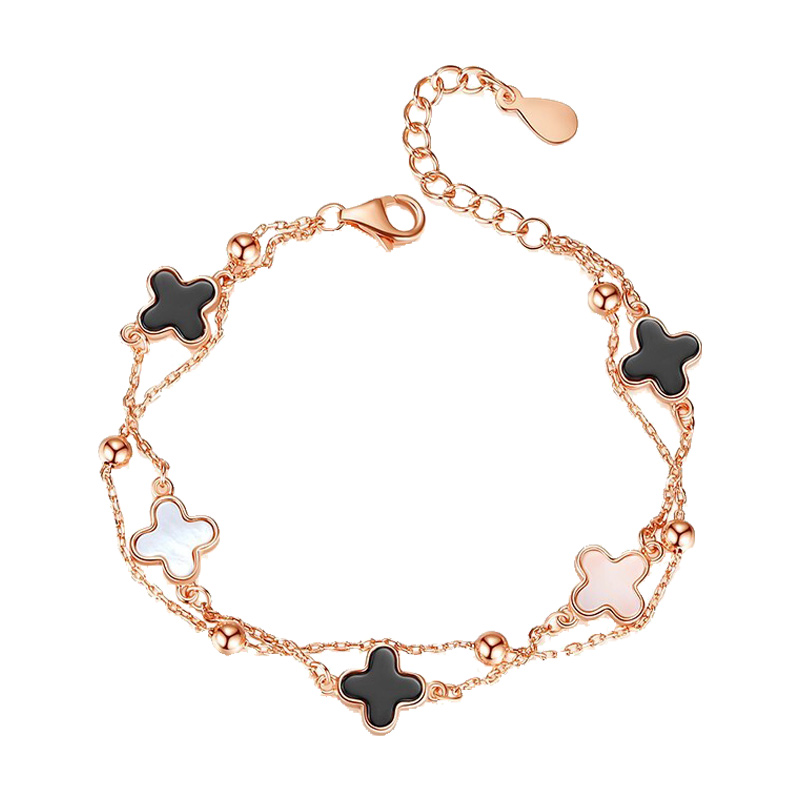 幸泰福 玛瑙四叶草手链