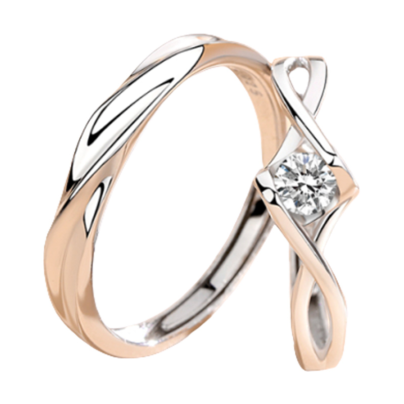 唯一镜面抛光银对戒