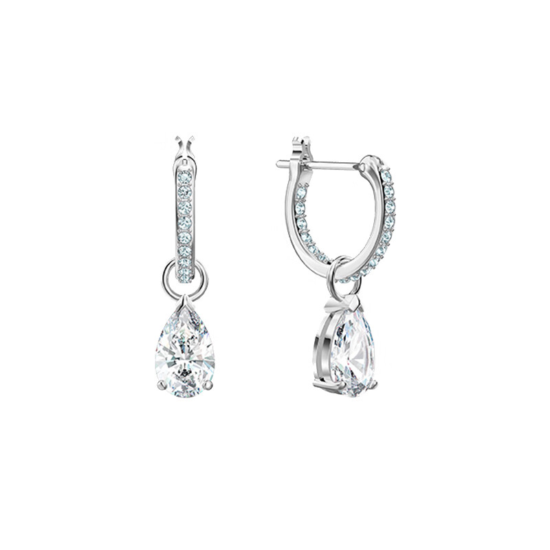 施华洛世奇 镀白金色耳饰