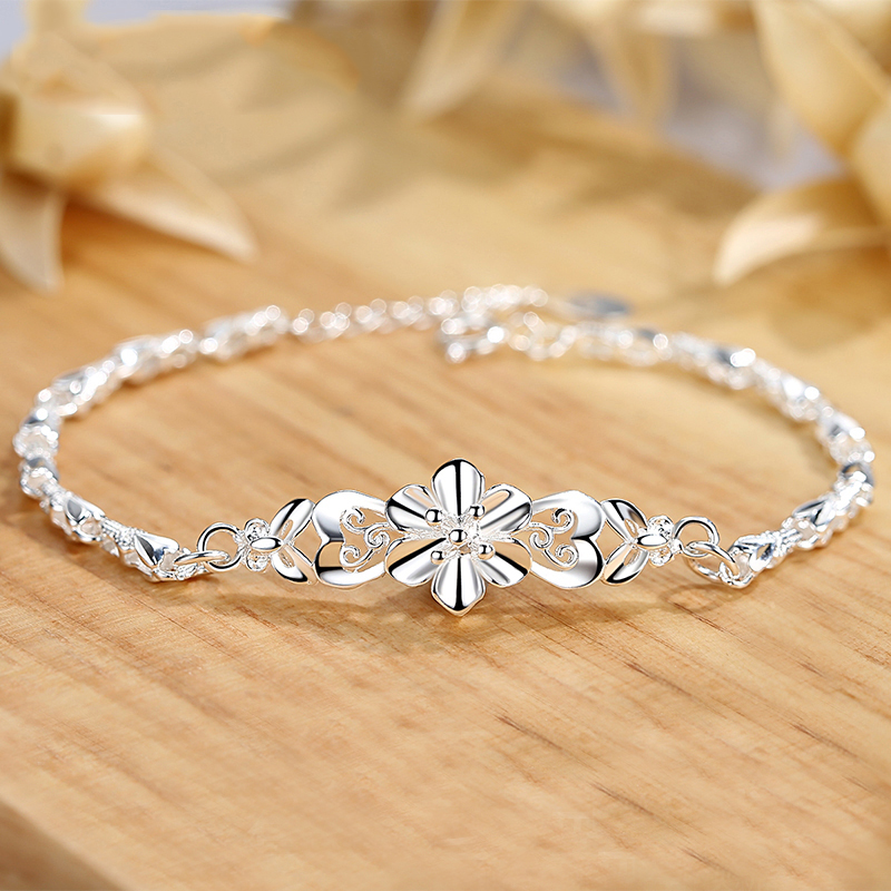 OMIKY 蝶恋花足银手链