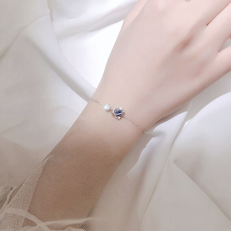 桑玛 森系小众蓝色星球手链