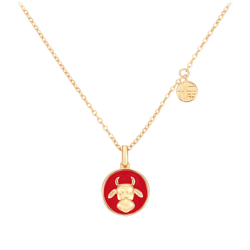 AJIDOU生肖牛温感变色项链