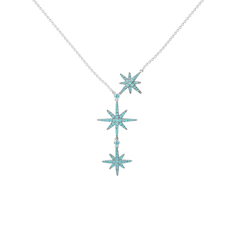 APM 湖水蓝六芒星项链