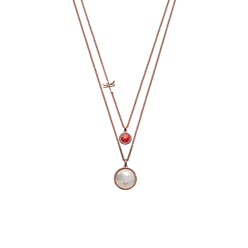 阿玛尼 玫瑰金蜻蜓项链