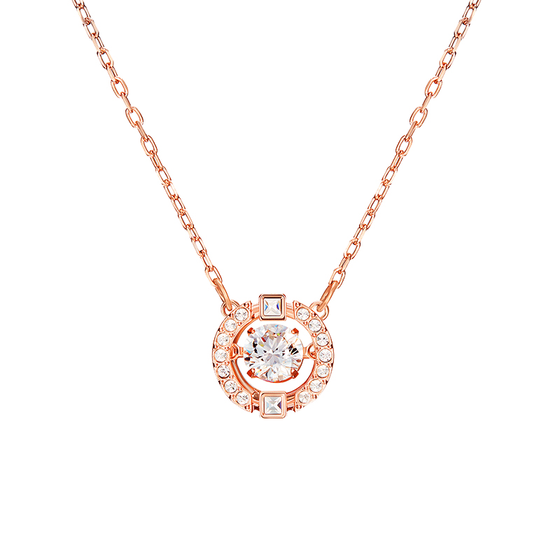 施华洛世奇 玫瑰金色 项链