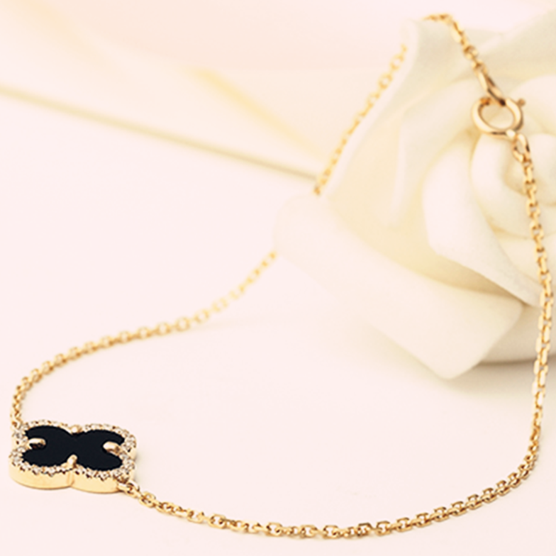 阿梵尼 钻石黑玛瑙手链