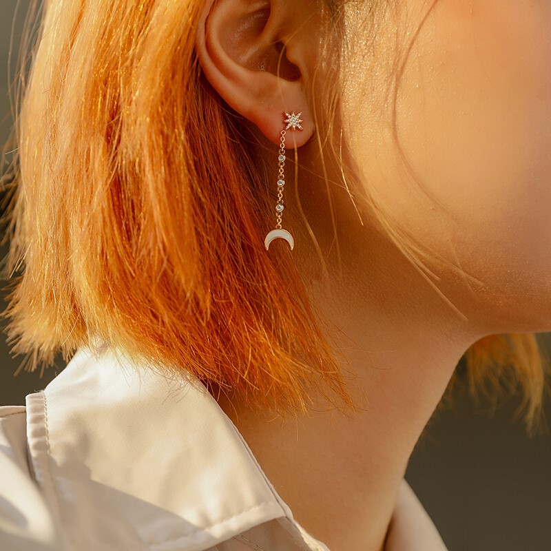 阿玛尼 玫瑰金耳饰