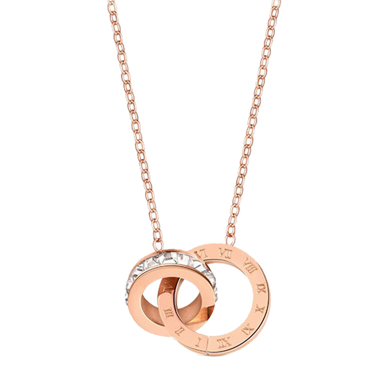 T400时尚双环项链