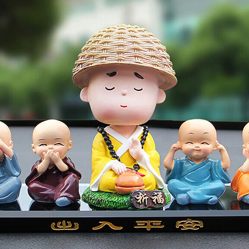 华饰 淡定和尚 汽车摆件