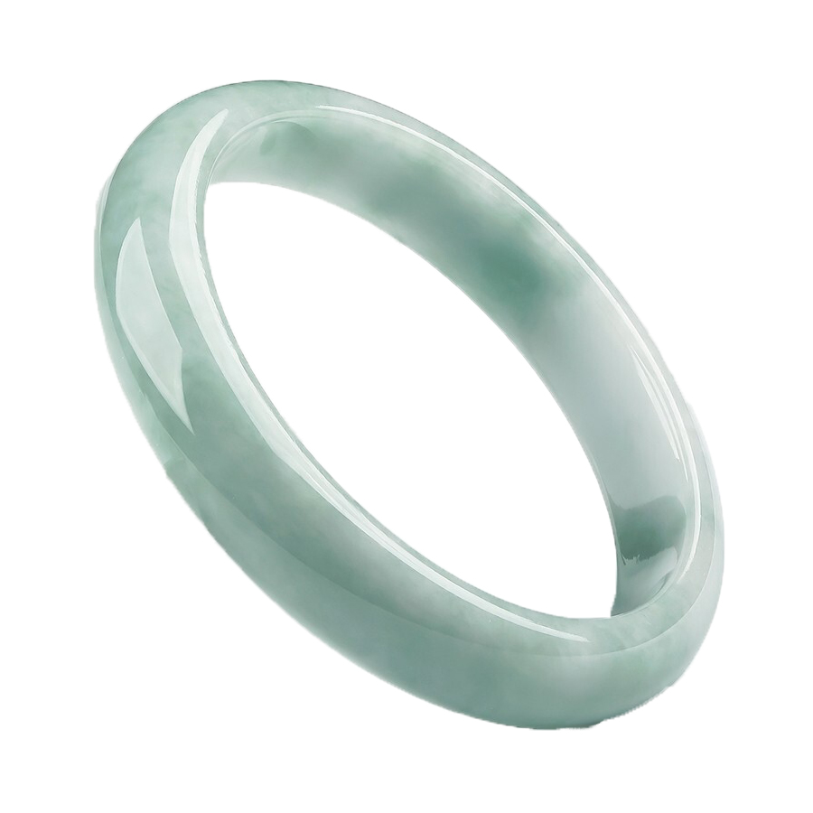 金一 糯种浅绿色翡翠手镯