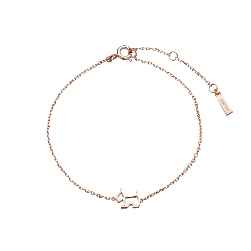 AGATHA 扭绳镂空小狗手链