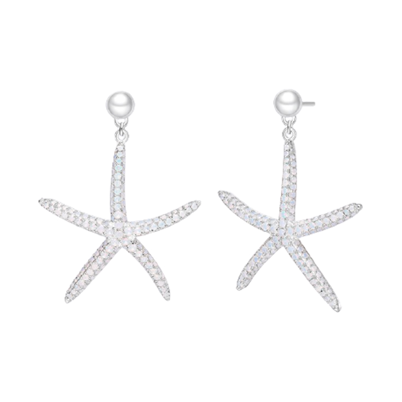 何方珠宝 925银海星耳饰