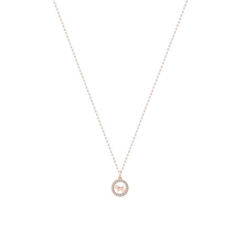 AGATHA 字母小狗 项链