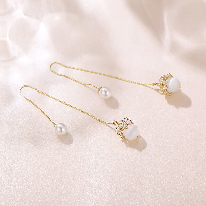 QIMEILA 流苏猫眼石耳饰