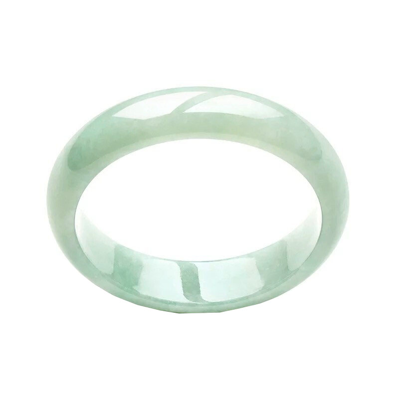 玉观澜 淡绿飘花翡翠手镯