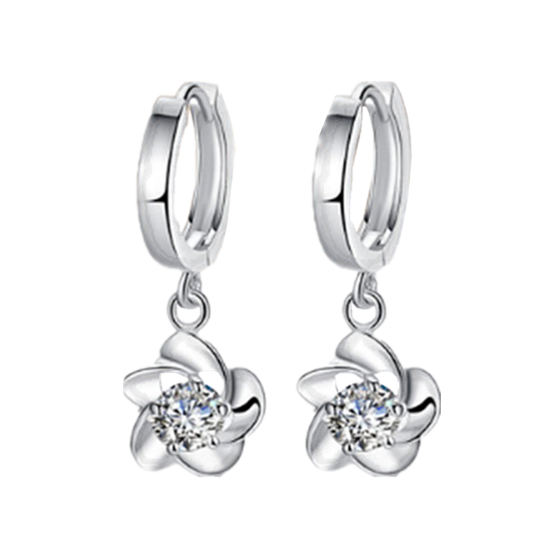 十六月缘时尚梅花银饰耳环