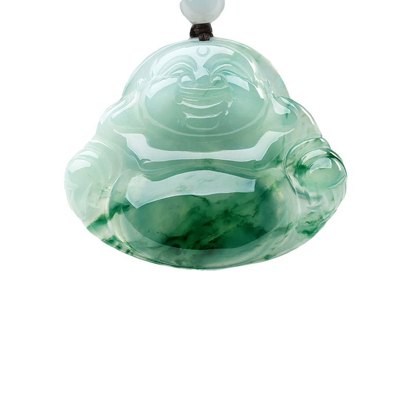 碧玉尊 浅绿弥勒佛 吊坠
