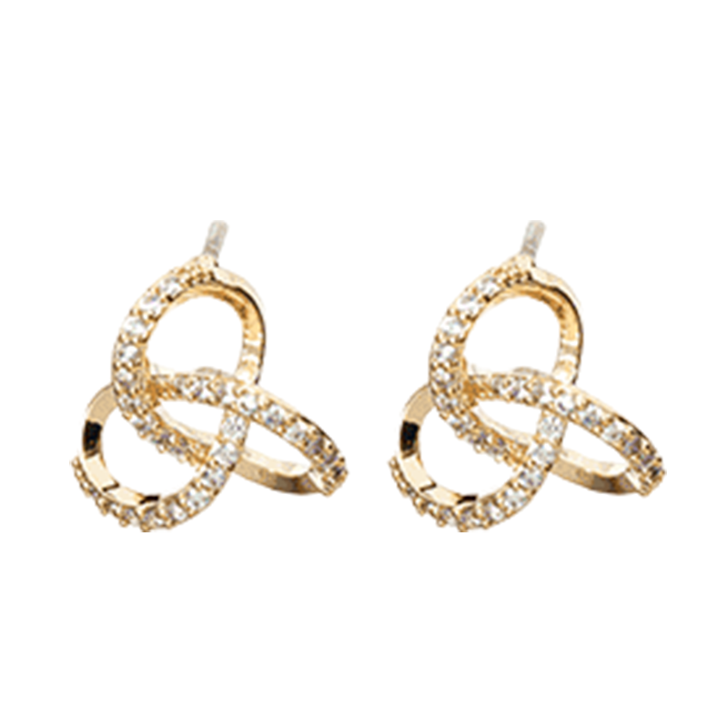 伊黛儿 简约气质水钻旋转耳饰