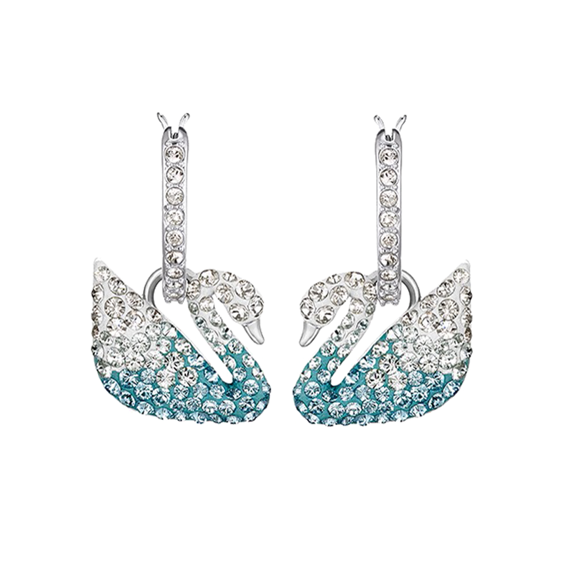 施华洛世奇 渐变天鹅 耳饰