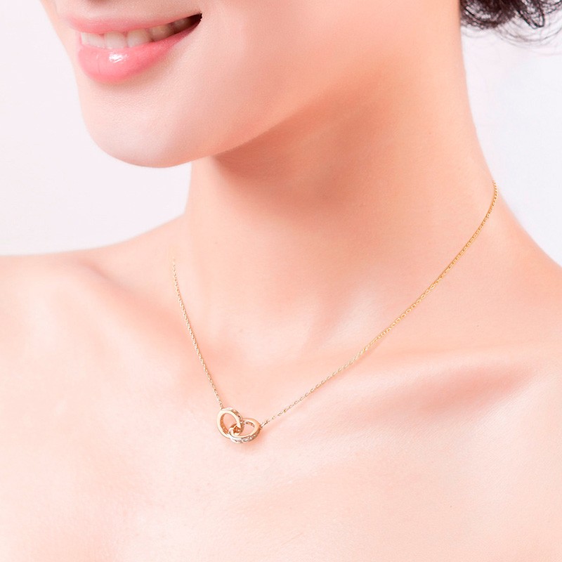 博皓 双环相扣项链