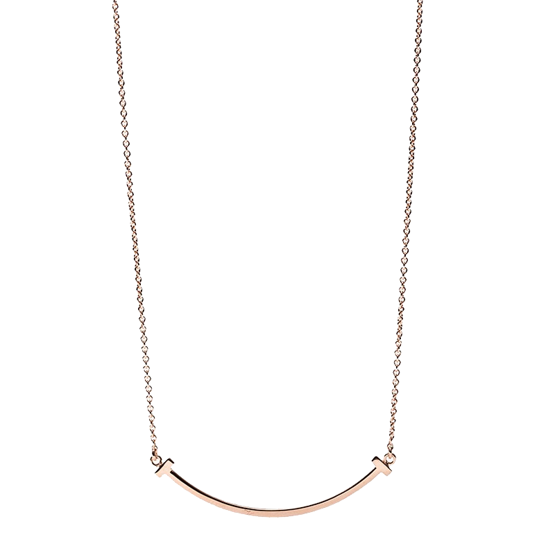 蒂芙妮 玫瑰金微笑 项链